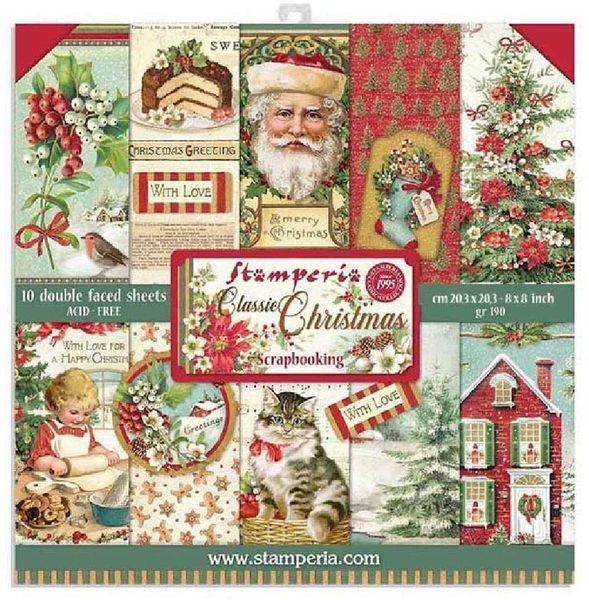 DISC - Stamperia Classic Christmas 8x8