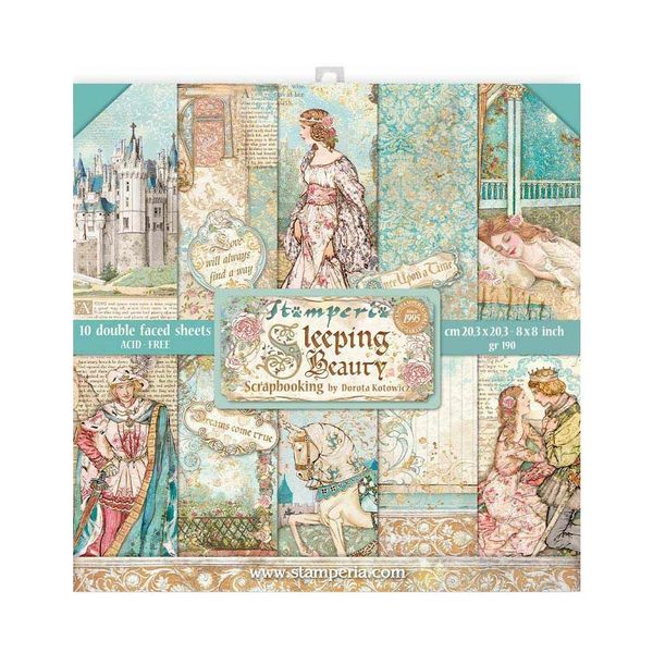 DISC - Stamperia Sleeping Beauty, 8x8 Pad
