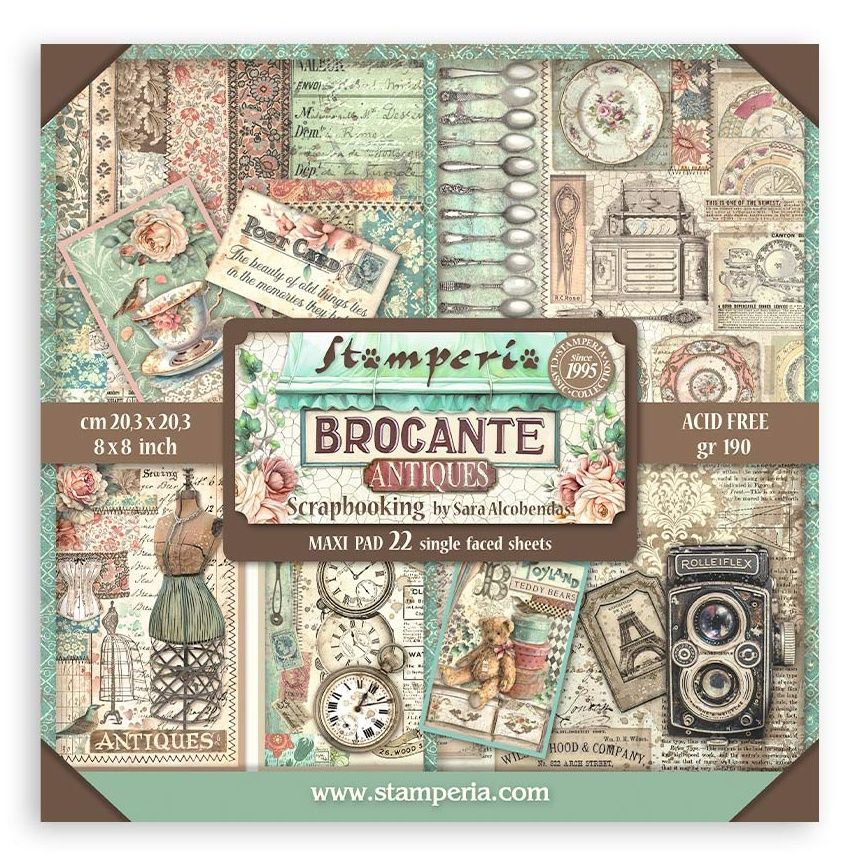 Stamperia Brocante Antiques 8X8 Maxi Pad