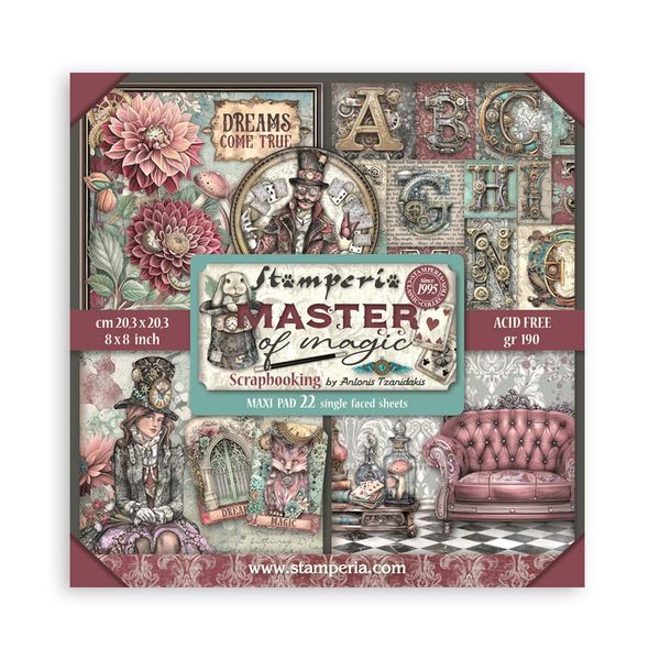 Stamperia Master of Magic Single Face 8"X8" Paper Pad, 22 sheets