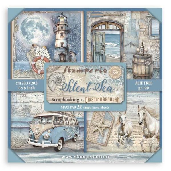 Stamperia: Silent Sea Single-Sided Paper Pad 8"X8" 22/Pkg