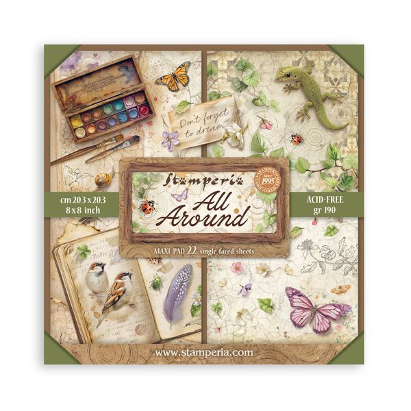 Stamperia All Around 8x8 Single-Sided Paper Pad, 22 sheets