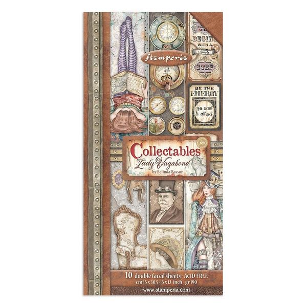 Stamperia Lady Vagabond Lifestyle 6"x12" Collectables, 10 sheets