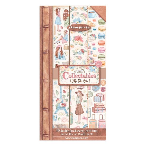 Stamperia Create Happiness Oh lá lá 6"x12" Collectables, 10 sheets
