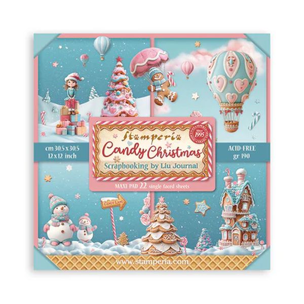 Stamperia Candy Christmas 12x12" Single-sided Paper Pad