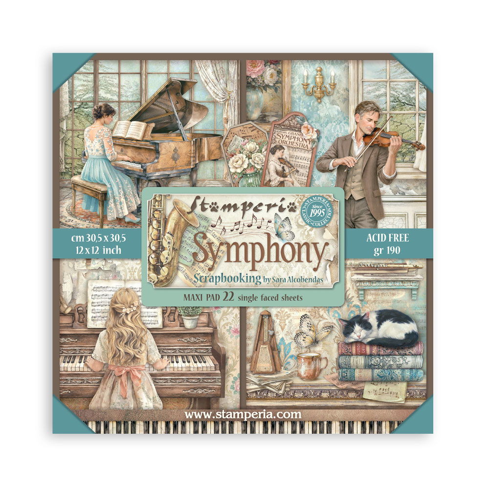 Stamperia Symphony 12"x12" Single-sided Scrapbooking Paper Pad