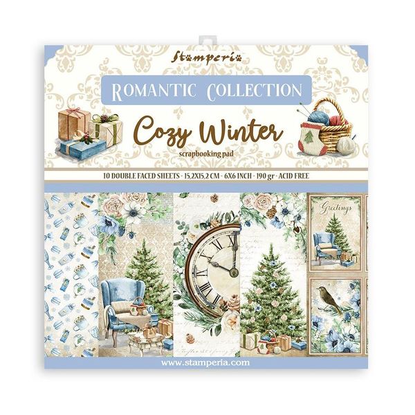 DISC - Stamperia Romantic Collection: Cozy Winter 6x6 pad