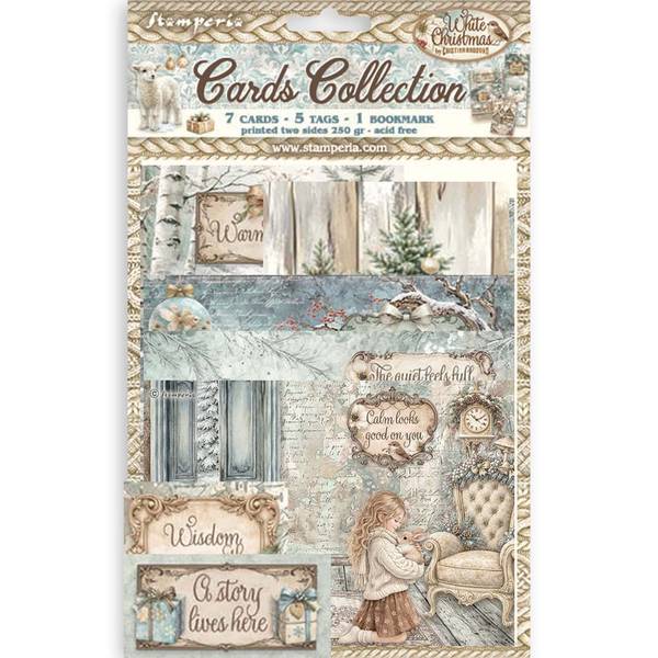 Stamperia White Christmas Cards Collection