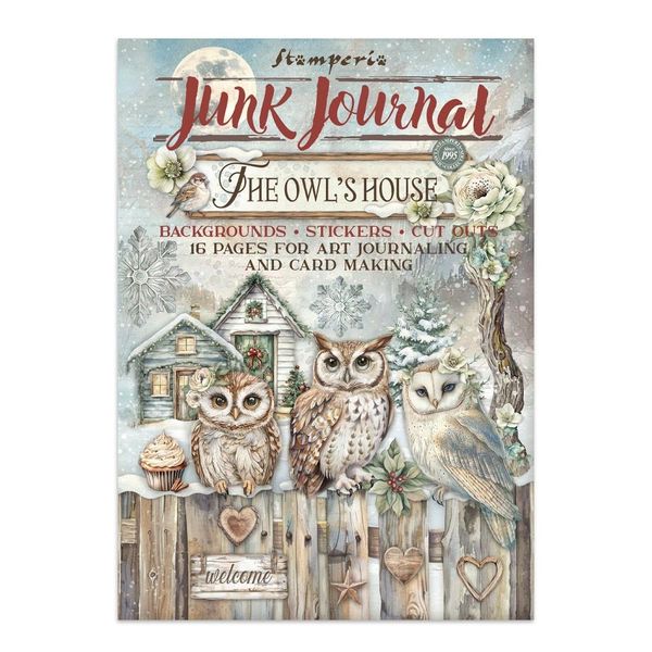 DISC - Stamperia The Owl's House Junk Journal Stickers, Cut-outs And Backgrounds