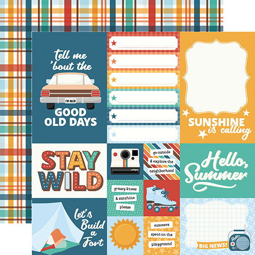 Echo Park Summer Break Multi Journaling Cards DS Paper (1 Sheet)
