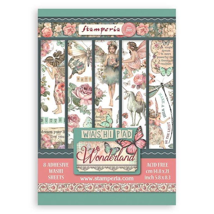 DISC - Stamperia A5 Washi Pad 8/Pkg-Wonderland