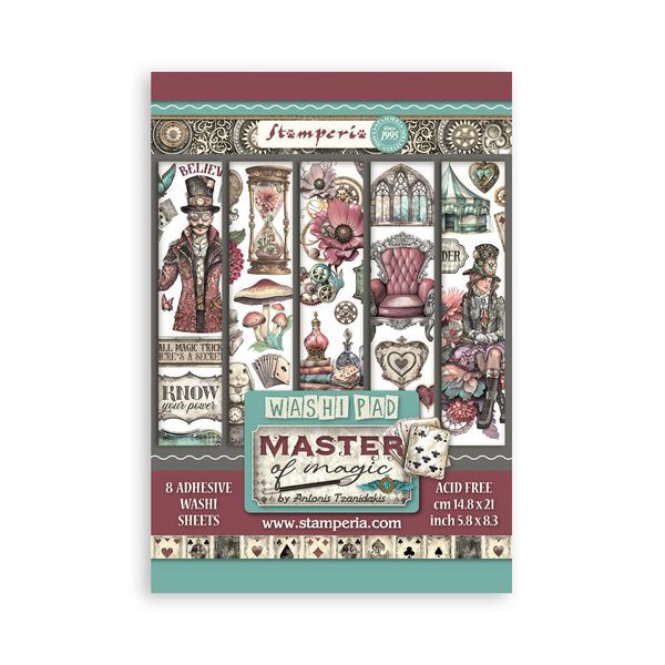 Stamperia Master of Magic Washi Pad, 8 sheets