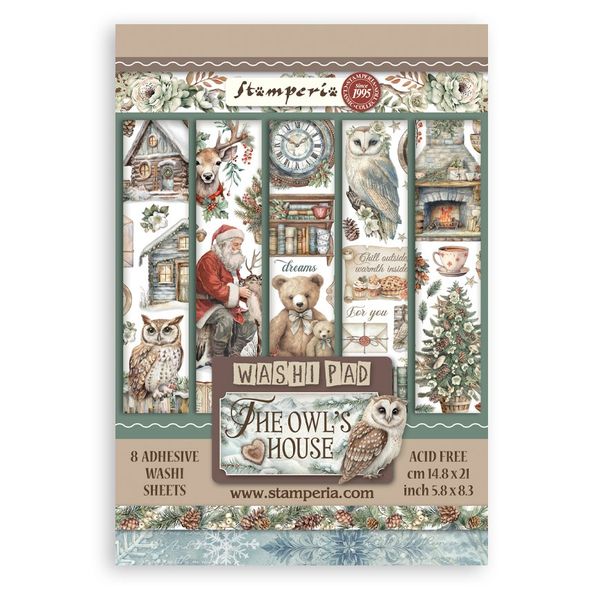 Stamperia The Owl's House A5 Washi Pad, 8 sheets/pkg