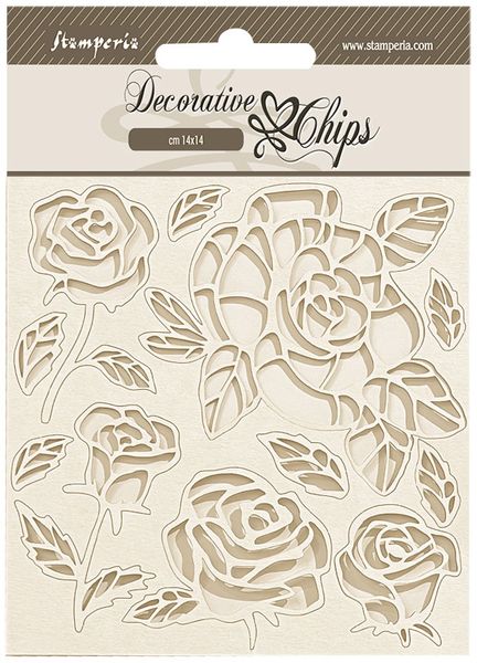 Stamperia Shabby Rose: Roses 5.5"X5.5" Decorative Chips