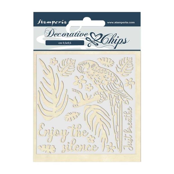 Stamperia Amazonia Parrot 5.5"X5.5" Decorative Chips