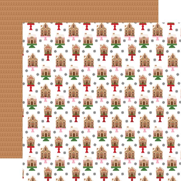Echo Park Santa's Christmas Delivery Gingerbread Houses DS Paper (1 Sheet)