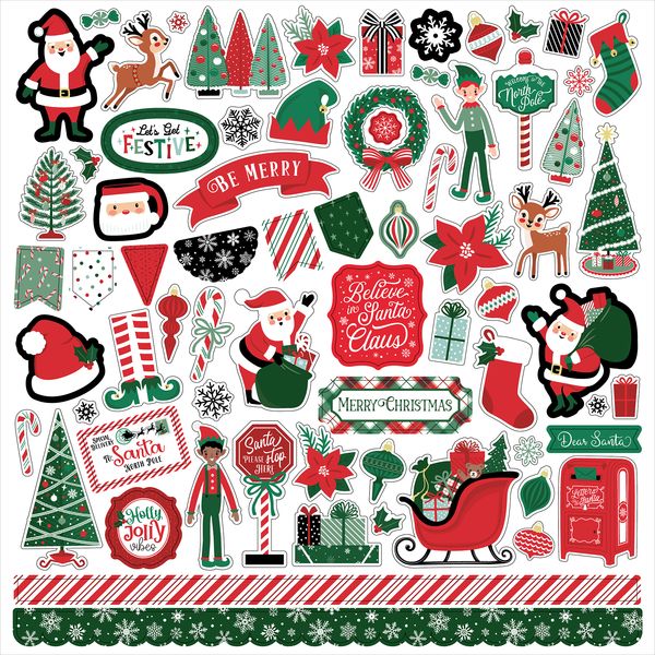 Echo Park Christmas Express Element Sticker 12x12 Cardstock Stickers