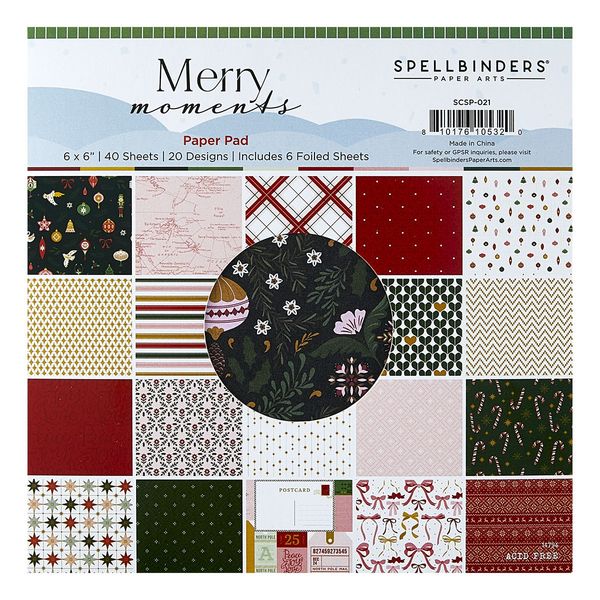 Spellbinders Merry Moments 6"X6" Paper Pad