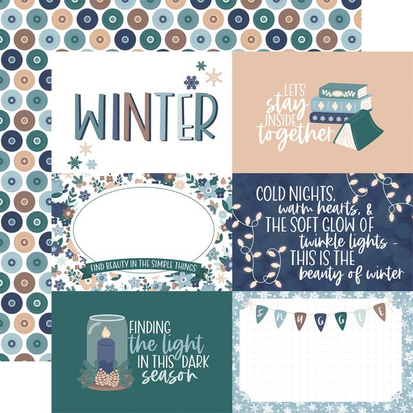 Echo Park Snow Day: 6x4 Journaling Cards (1 Sheet)