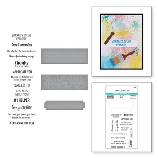 Spellbinders A Cut Above the Rest Sentiments Stamp & Die Set from the Toolbox Essentials Collection by Nancy McCabe