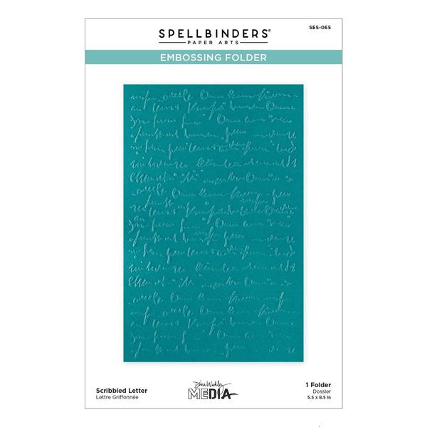 Spellbinders Scribbled Letter 3D Embossing Folder By Dina Wakley