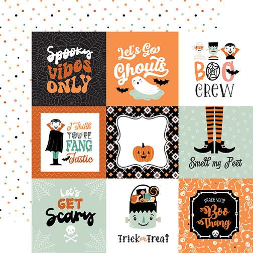 Echo Park Spooktacular Halloween: 4x4 Journaling Cards DS Paper (1 Sheet)