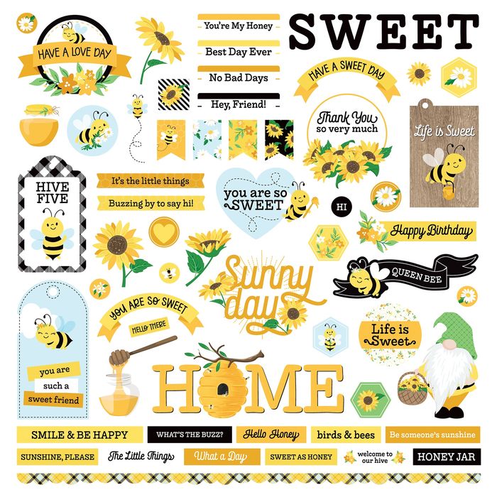 PhotoPlay Sweet as Honey 2 Elements 12"X12" Stickers