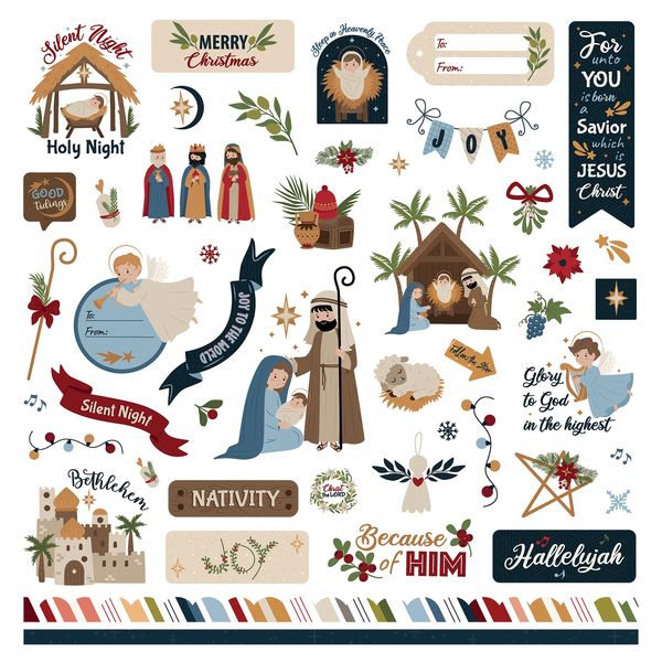 PhotoPlay Silent Night 12"X12" Stickers