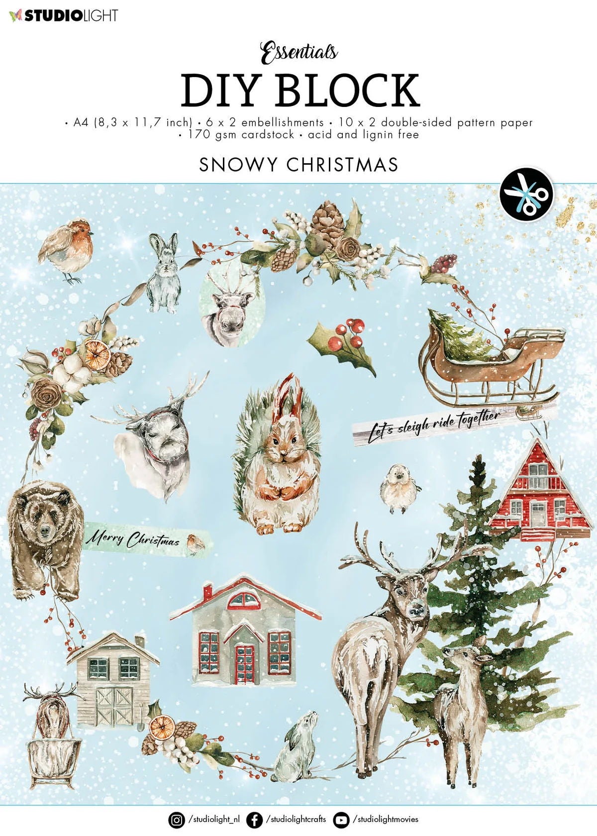 Studio Light Essentials DIY Block: Snowy Christmas, A4, 32 Sheets