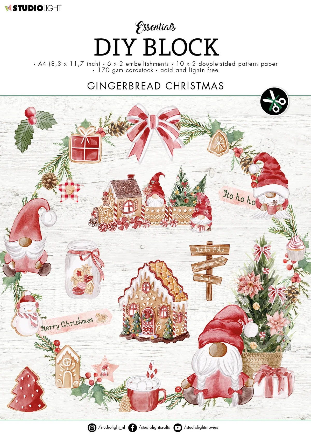 Studio Light Essentials DIY Block: Gingerbread Christmas, A4, 32 Sheets