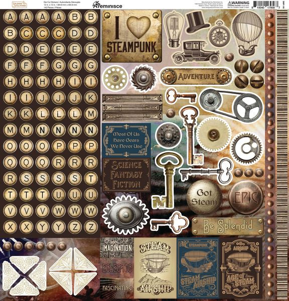 Reminisce Splendid Steampunk 12X12 Sticker