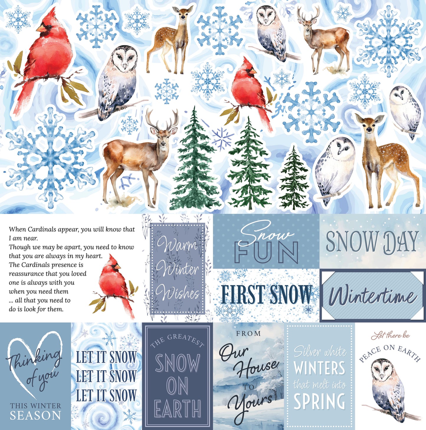 Reminisce Snowfall 12x12 Sticker