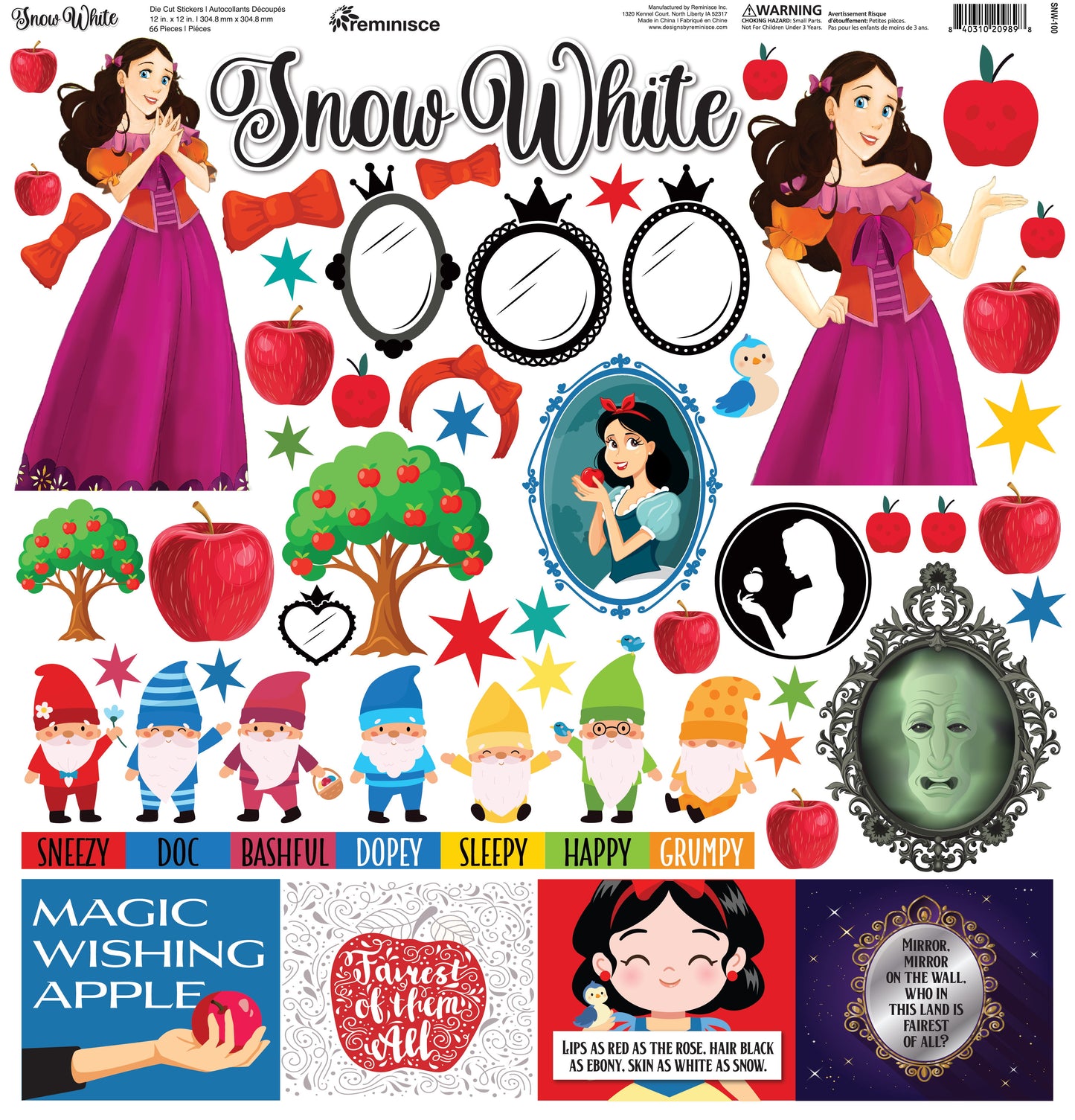 Reminisce Snow White 12x12 sticker