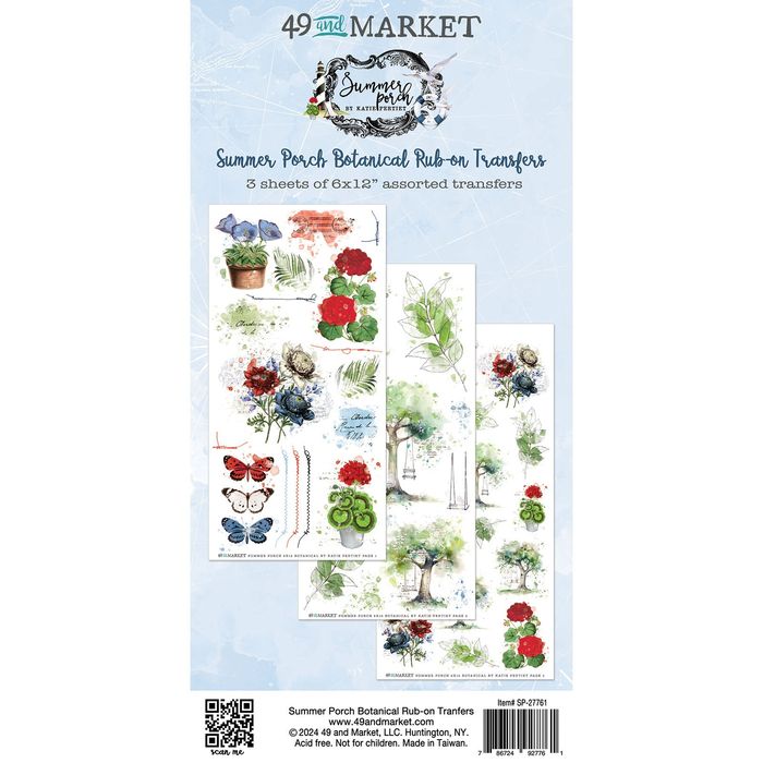 Summer Porch Rub-on Transfer Set-Botanical