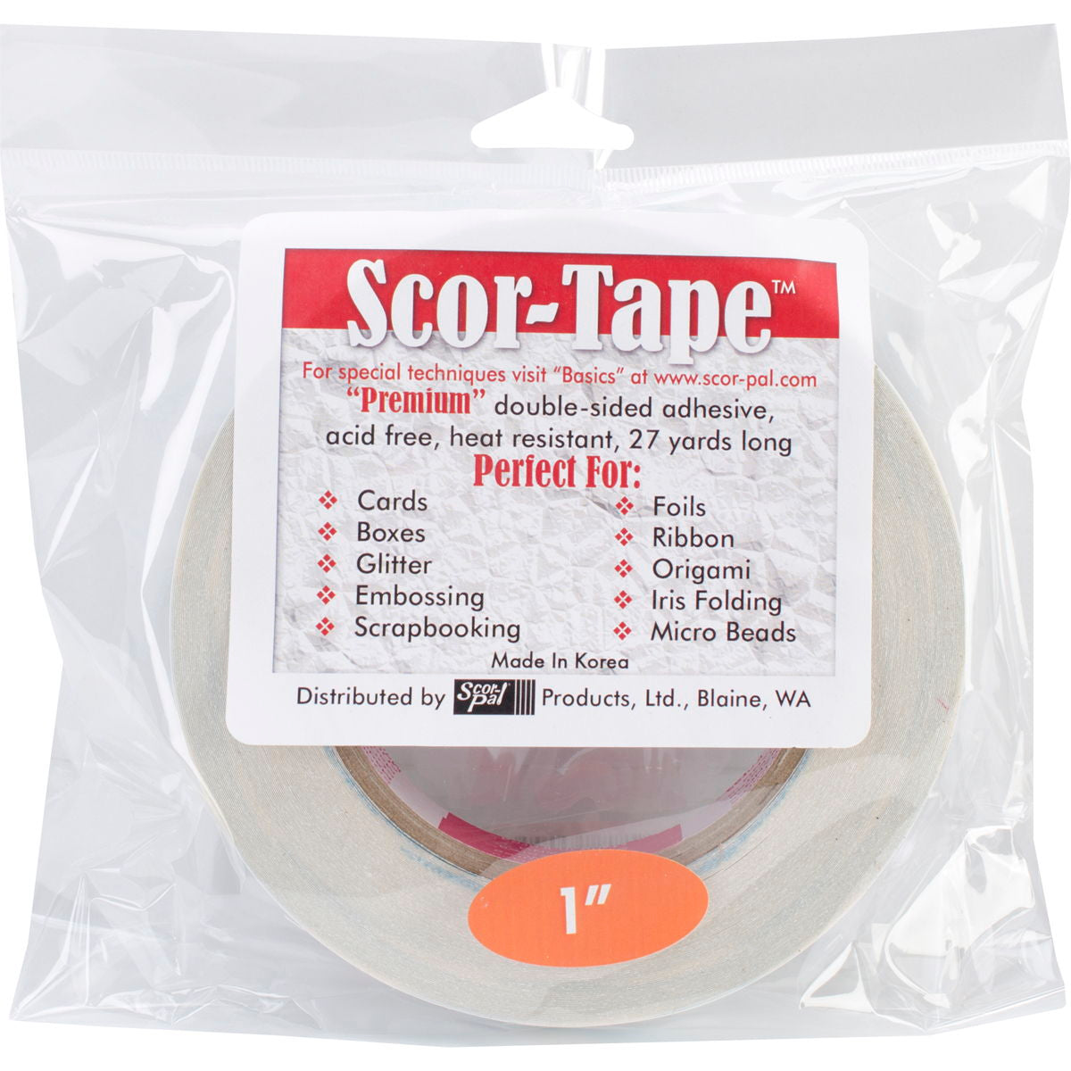 Scor-Tape, 1" d/s tape, 27 yd