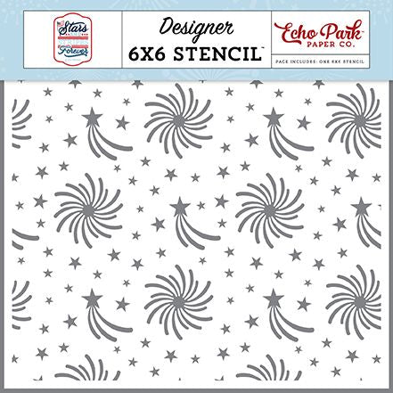 Echo Park Stars And Stripes Forever Firework Sky Stencil