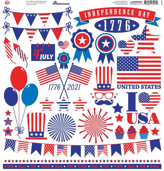 Reminisce Star Spangled Spectacular 12X12 Sticker