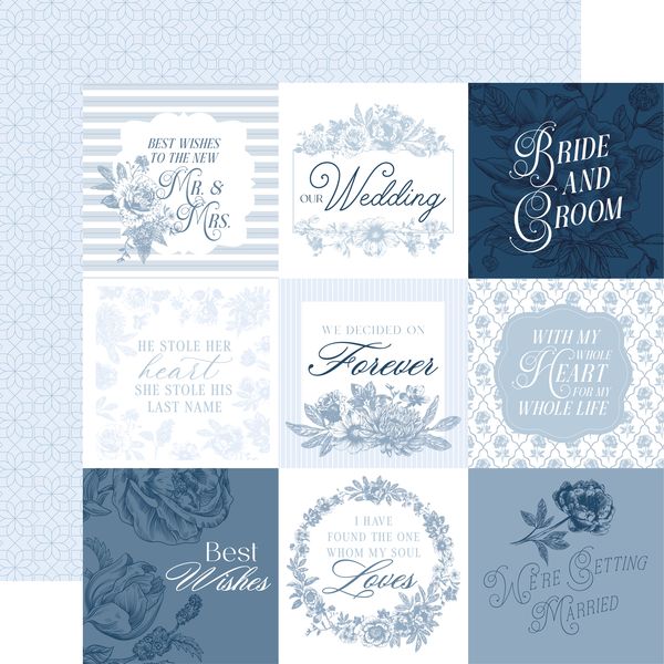 Echo Park Save the Date: 4x4 Journaling Cards DS Paper (1 Sheet)