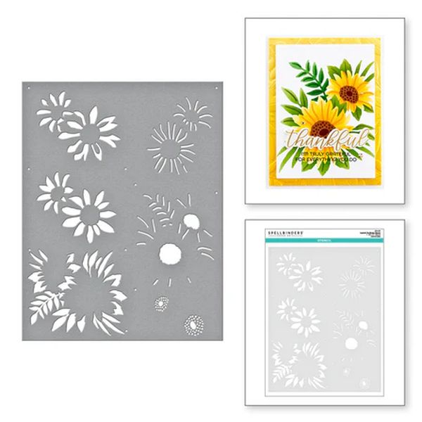 Spellbinders Layered Sunflower Stencil from the Serenade of Autumn Collection