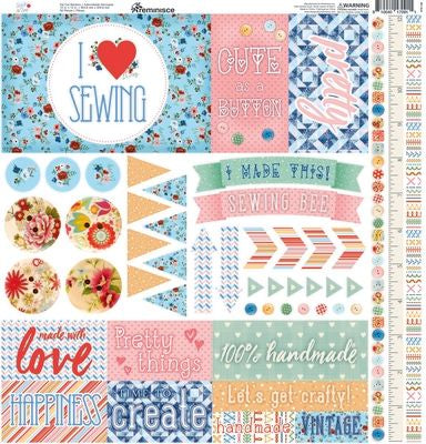 Reminisce Stitch & Sew 12x12 Sticker