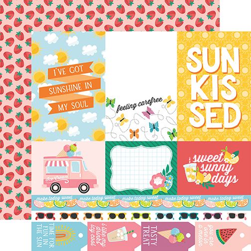 Sunny Days Ahead Multi Journaling Cards 12x12 DS Patterned Paper (1 Sheet)