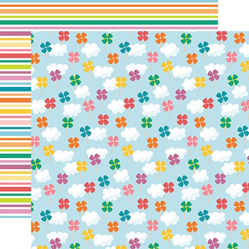 Sunny Days Ahead Pinwheels And Clouds 12x12 DS Patterned Paper (1 Sheet)