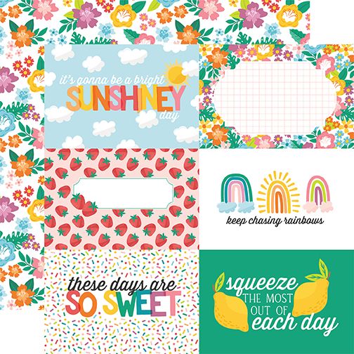 Sunny Days Ahead 6x4 Journaling Cards 12x12 DS Patterned Paper (1 Sheet)