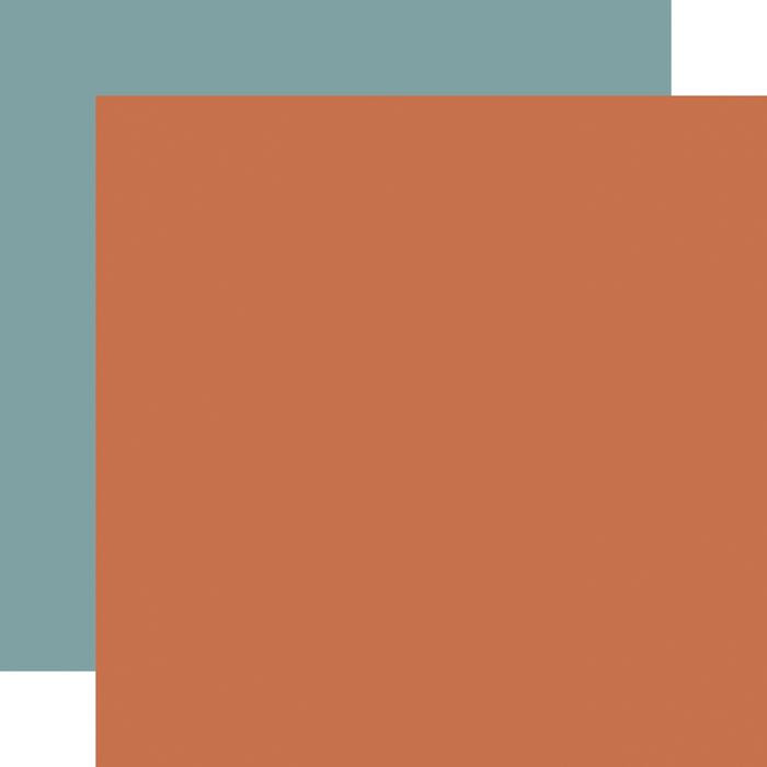 Echo Park Sweater Weather: Orange/ Teal Coordinating Solid DS Paper (1 Sheet)