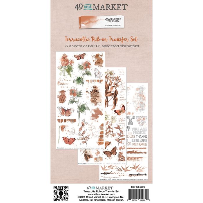 49 And Market Rub-On Transfer Set-Color Swatch: Terracotta