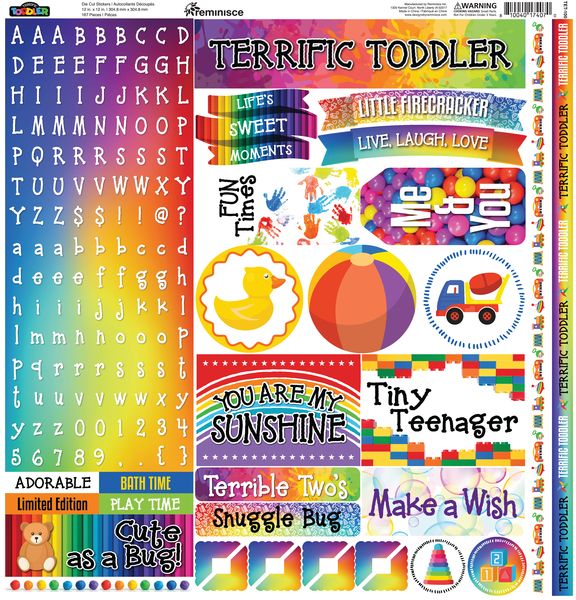 Reminisce Terrific Toddler 12x12 Alpha Stickers