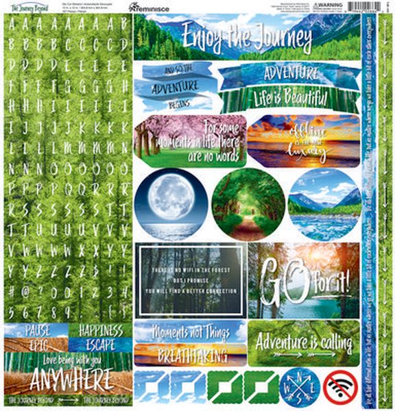 Reminisce The Journey Beyond: 12X12 Alpha Stickers