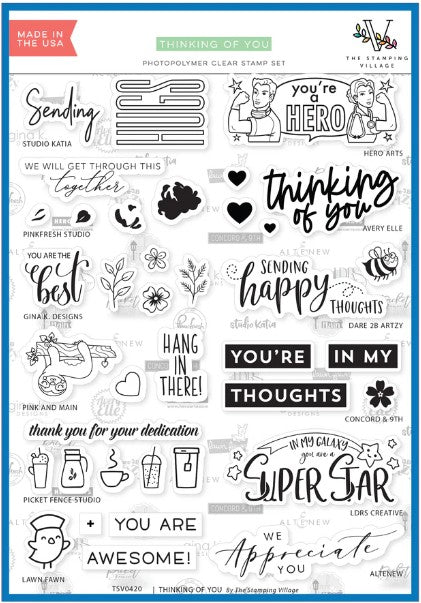 Lawn Fawn Thinking of You Stamp Set