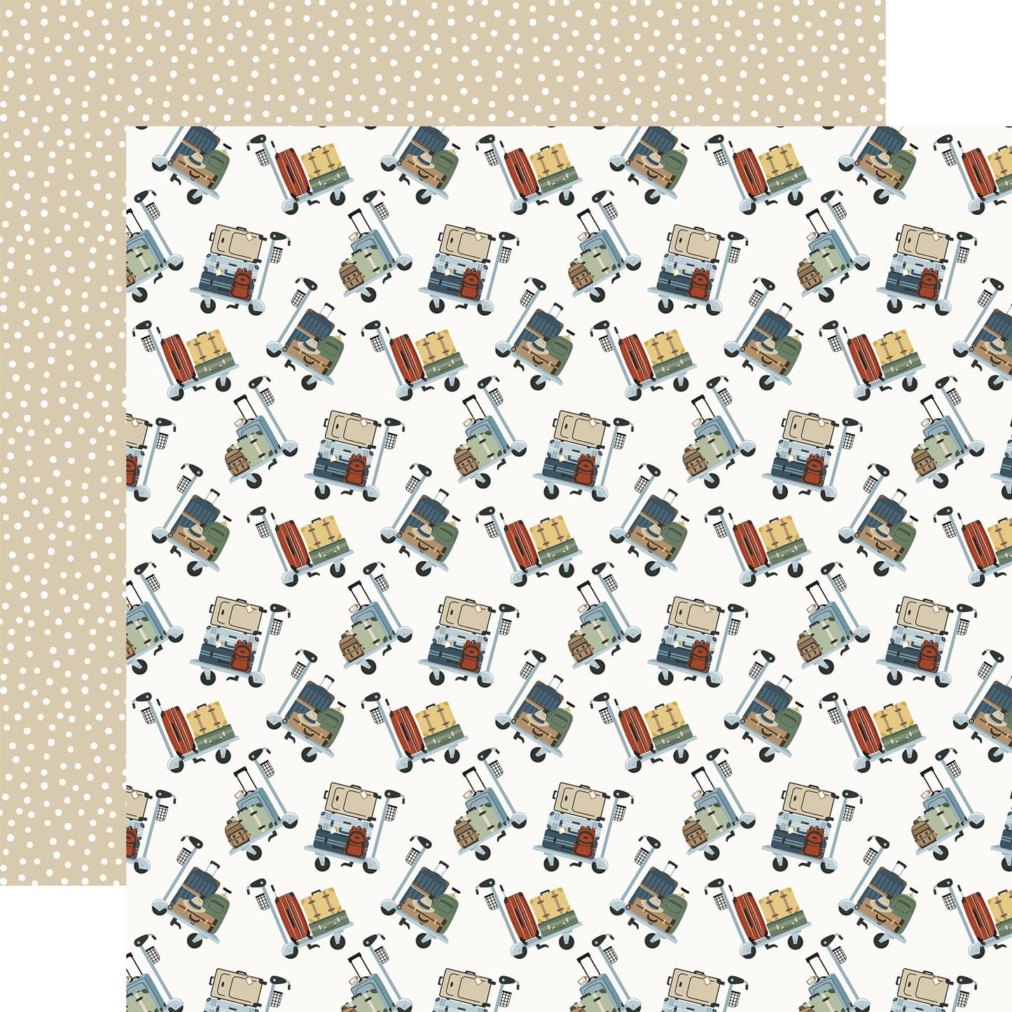 Echo Park It's Time To Travel: Luggage Carts 12x12 Patterned Paper