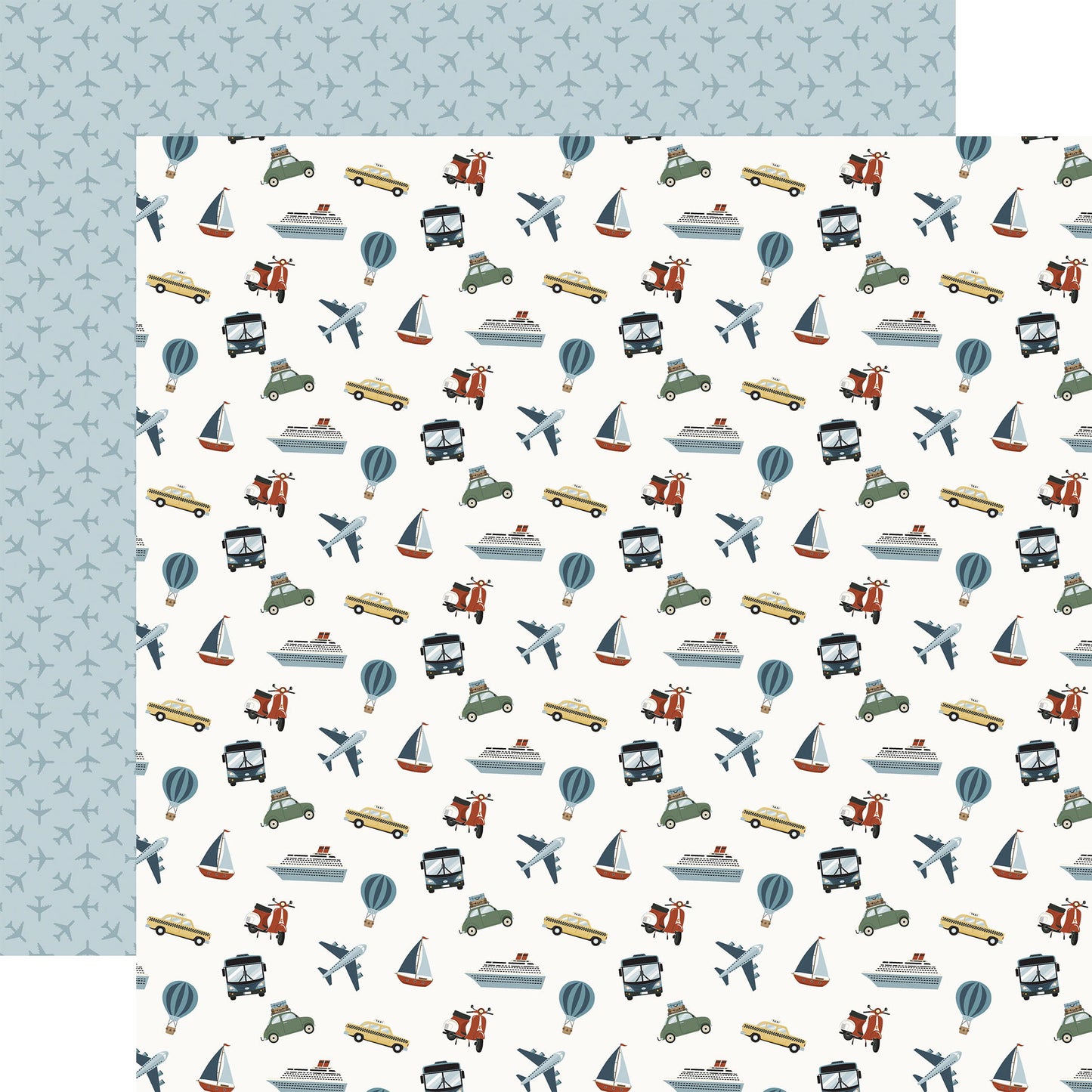 Echo Park It's Time To Travel: Travel Transportation 12x12 Patterned Paper